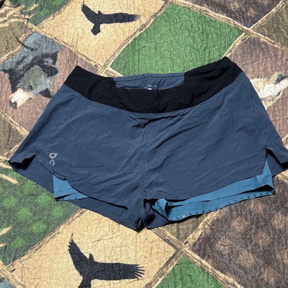 On Running Women's Athletic Shorts in Blue and Black